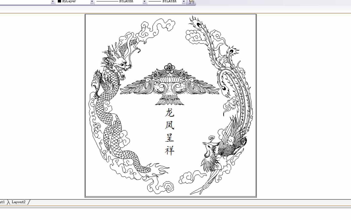 线切割龙凤呈祥图纸