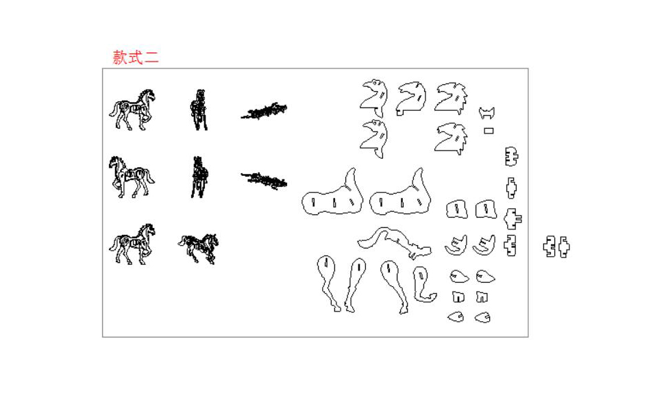 3D十二生肖马线切割图案