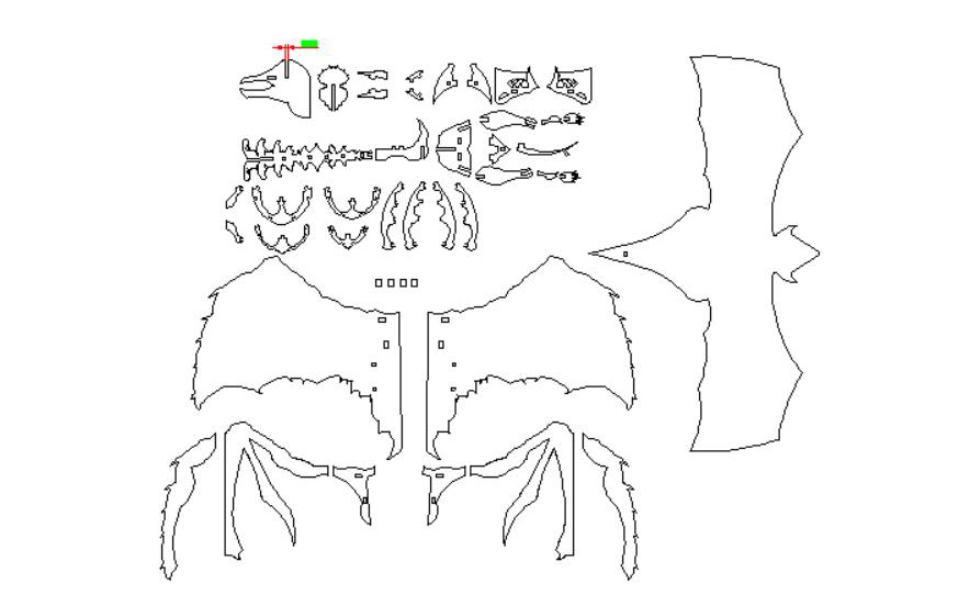 线切割“3D蝙蝠”图纸免费下载