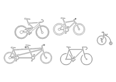 线切割2D-多款自行车,线切割图纸免费下载